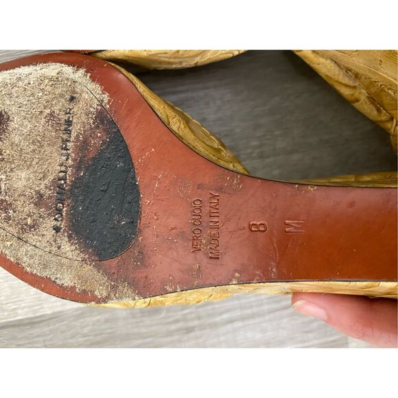 Donald J Pliner Womens Brown Buckle Ankle Strap Wedge Pump Heels Size 8M - Picture 14 of 16